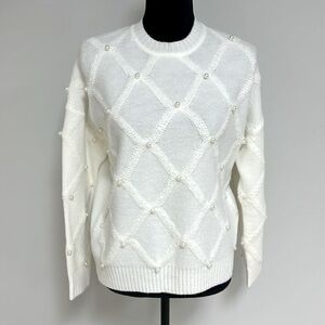 NWT Nanette Lepore Cannoli Cream Sweater, Size S